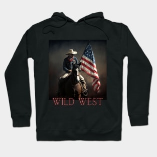 american flag, wild west, cowboy Hoodie